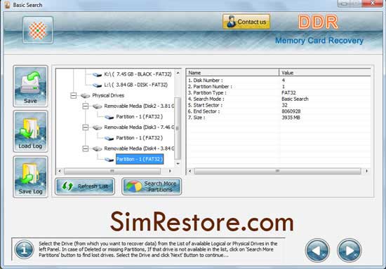 Memory Card Data Restoration Program